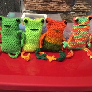 Homemade frog backpack buddy